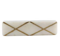 White Stone Square Gold Cross Handles